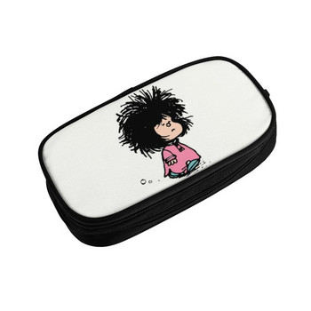 Humor Manga Mafalda Pencil for Boys Gilrs Large Capacity Quino Argentina Cartoon Pencil Bag Училищни аксесоари