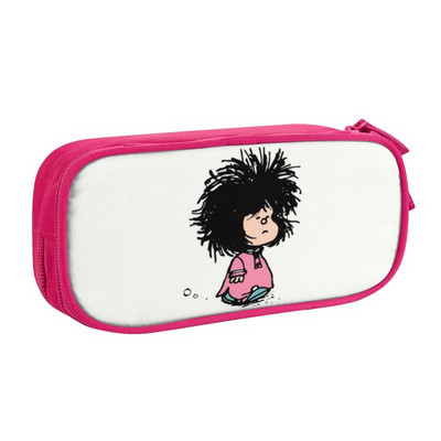 Humor Manga Mafalda pieštukų dėklas berniukams Gilrs Didelės talpos Quino Argentina Animacinių filmų rašiklio dėžutės krepšys Mokykliniai priedai