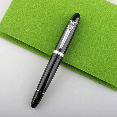 Marca de lux Jinhao 159 Rollerball Pen Black metal elegant With Twist Silver CADOU Rechizite pentru pixuri de cerneală pentru birou