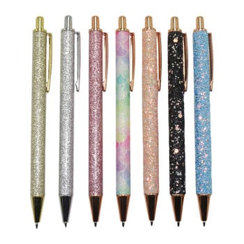 10 τμχ Νέο Flash Crystal Pen Metal Pendant Ballpoint Pen Bullet 1,0mm Nib Blue Refill Superior Office Writing Pension