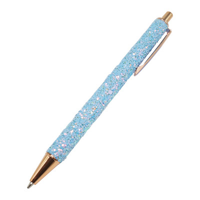 10 komada Nova Flash Crystal Pen Metalni privjesak Kemijska olovka Bullet 1.0mm Nib Plavo punjenje Vrhunska uredska olovka za pisanje