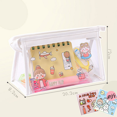 Slatka prozirna PVC vodootporna torba za olovke Učenička Kawaii pernica Školski uredski materijal Organizator pisaćih materijala Veliki kapacitet
