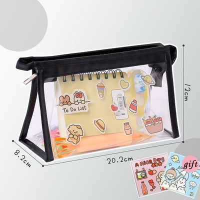 Slatka prozirna PVC vodootporna torba za olovke Učenička Kawaii pernica Školski uredski materijal Organizator pisaćih materijala Veliki kapacitet