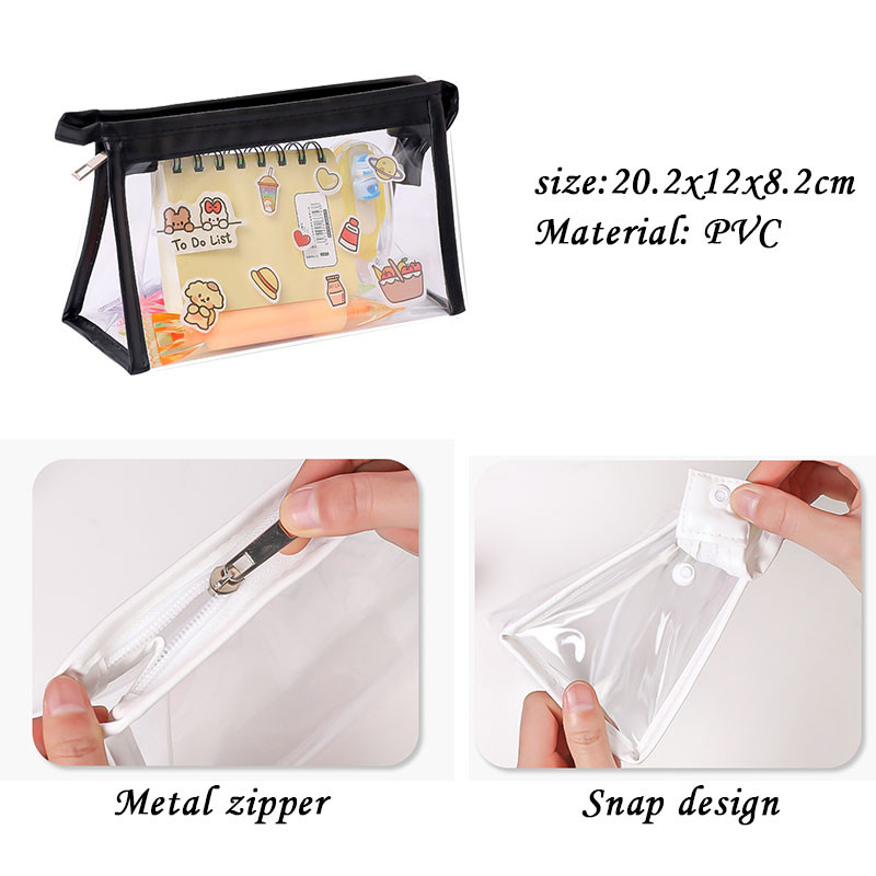 Slatka prozirna PVC vodootporna torba za olovke Učenička Kawaii pernica Školski uredski materijal Organizator pisaćih materijala Veliki kapacitet