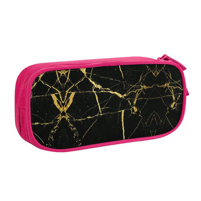 Textura de marmură neagră și aurie de lux Cutii de creion drăguțe Model abstract Cutie de creion grafică geometrică modernă Papetarie pentru studenți