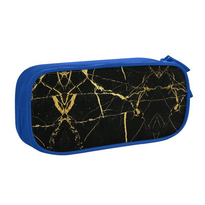 Textura de marmură neagră și aurie de lux Cutii de creion drăguțe Model abstract Cutie de creion grafică geometrică modernă Papetarie pentru studenți