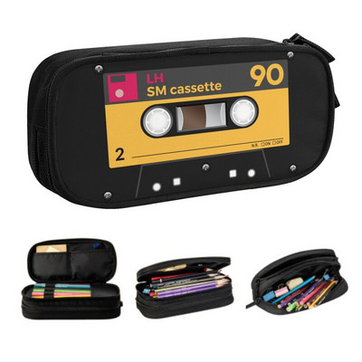 Kawaii Аудио касета Музикални касети Пенали за момичета Момчета Голяма чанта за молив за съхранение Канцеларски материали