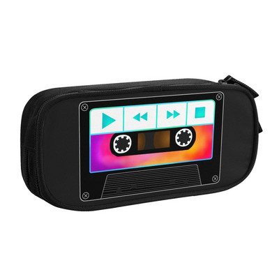 Μολυβοθήκες Kawaii Audio Cassette Music Tape για κορίτσια Αγόρια Χαρτικά τσάντα μολυβιών μεγάλης αποθήκευσης