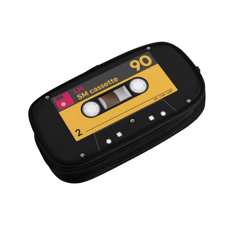 Μολυβοθήκες Kawaii Audio Cassette Music Tape για κορίτσια Αγόρια Χαρτικά τσάντα μολυβιών μεγάλης αποθήκευσης