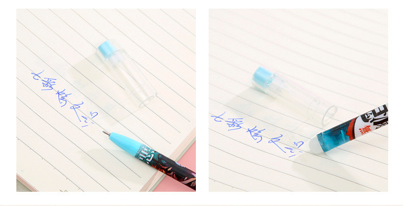 6 τεμάχια/Σετ Cute Cartoon Erasable Pen 0,5mm Washable Magical Gel Pen Μαύρο μπλε μελάνι Ανταλλακτικά Παιδικά Σχολικά Γραφικά Γραφείο Παιδικό δώρο