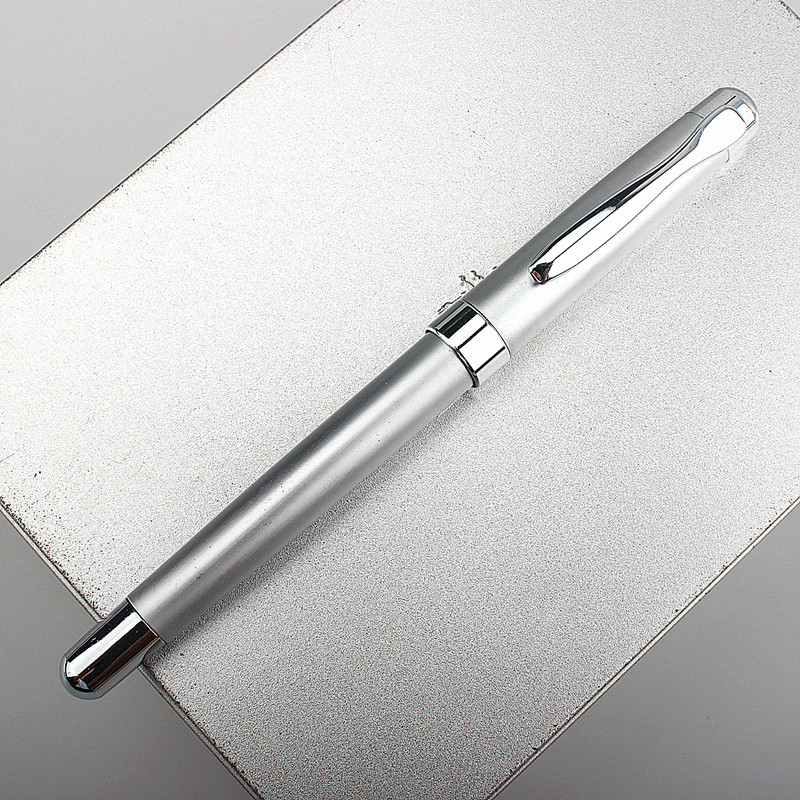Aukštos kokybės 726 sidabro rožinė Verslo rašiklis Rollerball Pen New School studentų raštinės reikmenys Priedai Tušinukai