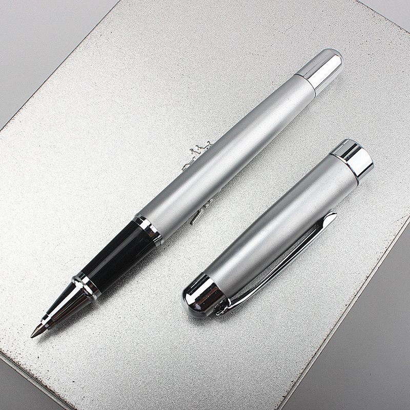 Aukštos kokybės 726 sidabro rožinė Verslo rašiklis Rollerball Pen New School studentų raštinės reikmenys Priedai Tušinukai