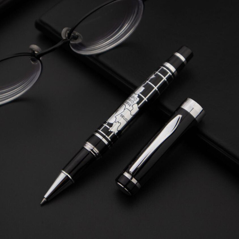 Klasični dizajn Oblik karte svijeta Puni metal Poslovni muškarci Kemijska olovka za pisanje Uredska olovka za rukovodstvo Kupi 2 Pošalji poklon