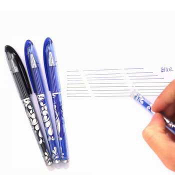 0,5 мм комплект изтриваеми химикалки Миеща се дръжка Синя/черна мастилена гел химикалка Офис Училищни канцеларски материали Писалка Инструмент за писане Подарък