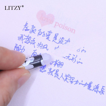 6 бр./компл. 0,5 mm Kawaii Daisy Изтриваема писалка Миеща се дръжка Гелови химикалки със синьо мастило за писане за училищни пособия Писане на студенти