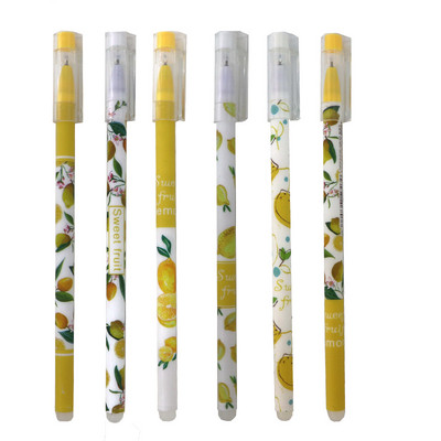 6Pcs/set 0.5mm Kawaii Daisy Erasable Pen Periva ručka Plava tinta Gel olovke za pisanje za školski pribor Studentski pisaći pribor