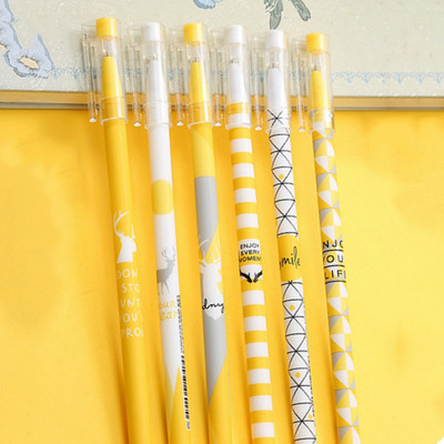 6Pcs/set 0.5mm Kawaii Daisy Erasable Pen Periva ručka Plava tinta Gel olovke za pisanje za školski pribor Studentski pisaći pribor