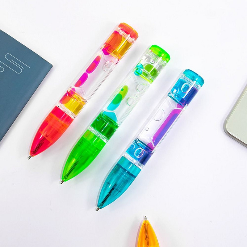 Naujas Hot Liquid Motion Bubbler Fidget Pen vaikams ir suaugusiems Skystųjų laikmačių rašikliai Liquid Motion Bubbler Pens Spalvingas skysčio laikmatis