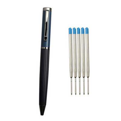 Visokokvalitetna metalna kemijska olovka Luksuzna crna roler olovka s štipaljkom 0,7 mm s punjenjem crne tinte uredski pribor za školu Poklon