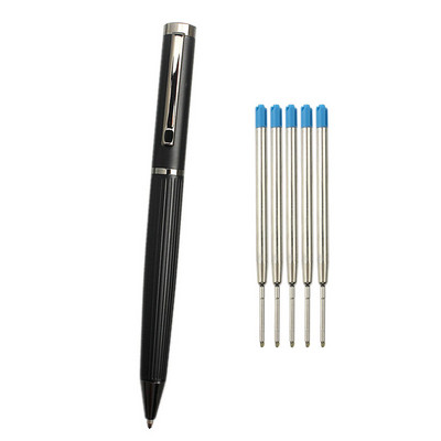 Visokokvalitetna metalna kemijska olovka Luksuzna crna roler olovka s štipaljkom 0,7 mm s punjenjem crne tinte uredski pribor za školu Poklon