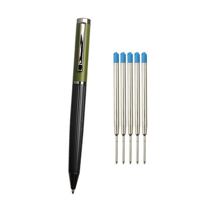 Visokokvalitetna metalna kemijska olovka Luksuzna crna roler olovka s štipaljkom 0,7 mm s punjenjem crne tinte uredski pribor za školu Poklon