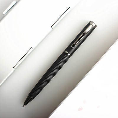 Visokokvalitetna metalna kemijska olovka Luksuzna crna roler olovka s štipaljkom 0,7 mm s punjenjem crne tinte uredski pribor za školu Poklon