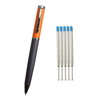 Visokokvalitetna metalna kemijska olovka Luksuzna crna roler olovka s štipaljkom 0,7 mm s punjenjem crne tinte uredski pribor za školu Poklon