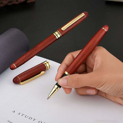 Στυλό ρετρό ξύλινο στυλό 1,0 χιλιοστών Μαόνι Business Office Signature Σχολικό Στυλό Γραφής Μαθητών Κορεατικά επιστολόχαρτα