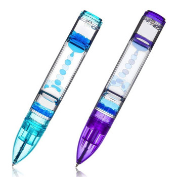 Новост Liquid Motion Bubbler Fidget Pen за деца и възрастни Сензорни играчки за облекчаване на стреса Цветен течен таймер Инструмент за домашен офис