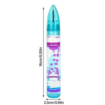 Новост Liquid Motion Bubbler Fidget Pen за деца и възрастни Сензорни играчки за облекчаване на стреса Цветен течен таймер Инструмент за домашен офис