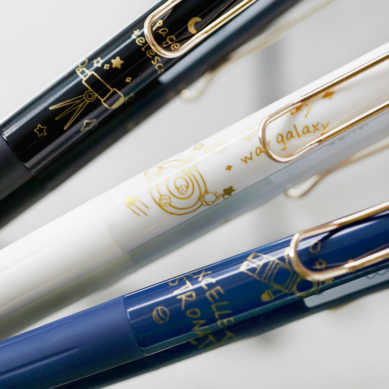 3gab Space Dream gēla pildspalvu komplekts Galaxy Excellent Astronauts 0,5 mm lodīšu punkts melnas krāsas tintes biroja skolas piederumi F379