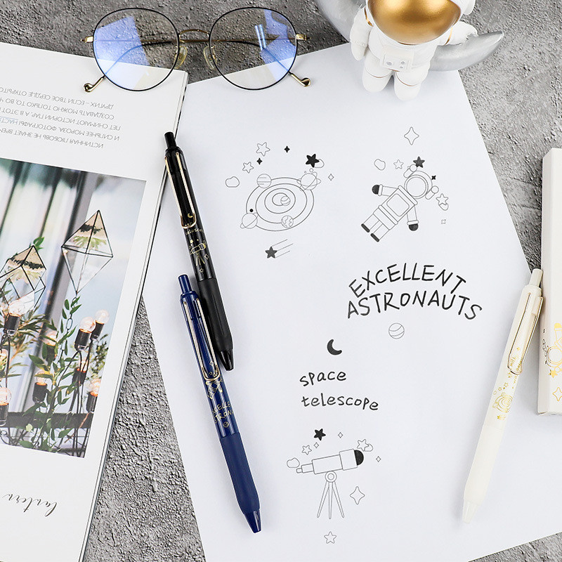 3gab Space Dream gēla pildspalvu komplekts Galaxy Excellent Astronauts 0,5 mm lodīšu punkts melnas krāsas tintes biroja skolas piederumi F379