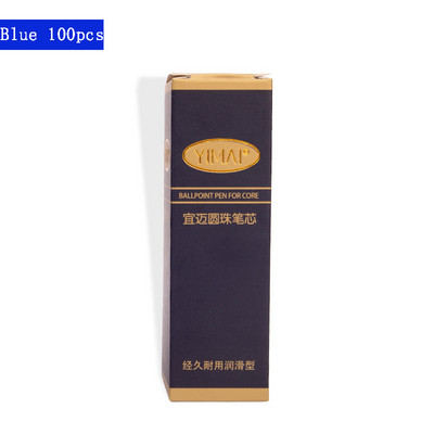 100 bucăți/set rezerve pentru stilou cu bile de 107 mm albastru/negru/roșu 0,5 mm cu cap de glonț Material de scris pentru studenți pix rulant Mb de înaltă calitate