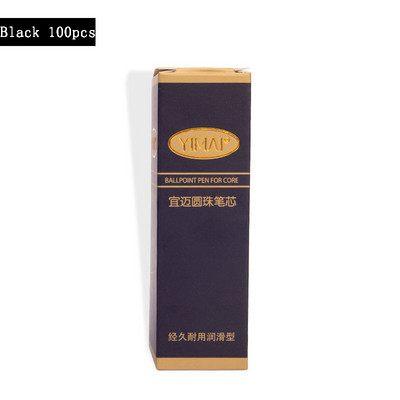100 bucăți/set rezerve pentru stilou cu bile de 107 mm albastru/negru/roșu 0,5 mm cu cap de glonț Material de scris pentru studenți pix rulant Mb de înaltă calitate