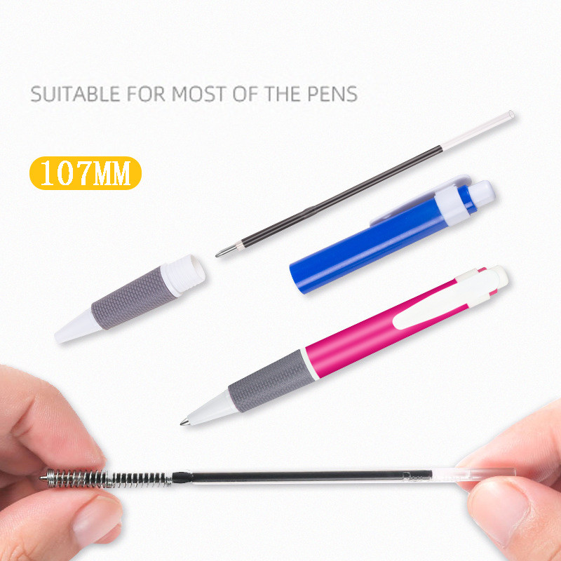 100 bucăți/set rezerve pentru stilou cu bile de 107 mm albastru/negru/roșu 0,5 mm cu cap de glonț Material de scris pentru studenți pix rulant Mb de înaltă calitate