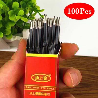 100 vnt / rinkinys 107 mm tušinukų papildymas 0,7 mm mėlynu/juodu/raudonu rašalu, keičiamas daugiaspalvio rašiklio mokinių rašymo reikmenų pildymas