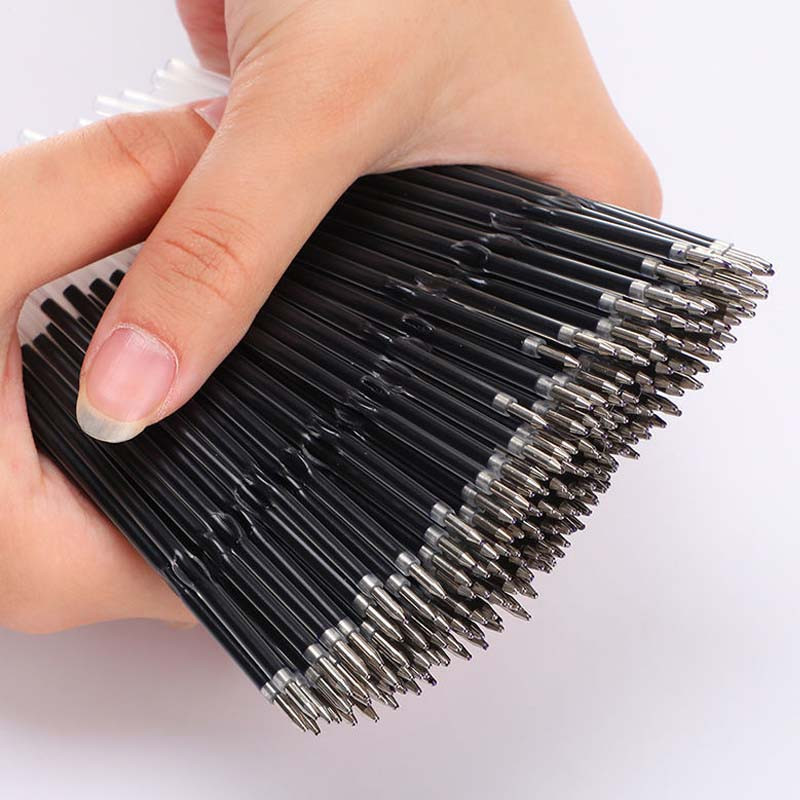 100 vnt / rinkinys 107 mm tušinukų papildymas 0,7 mm mėlynu/juodu/raudonu rašalu, keičiamas daugiaspalvio rašiklio mokinių rašymo reikmenų pildymas