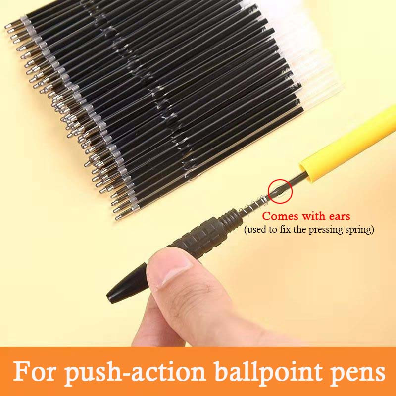 100 vnt / rinkinys 107 mm tušinukų papildymas 0,7 mm mėlynu/juodu/raudonu rašalu, keičiamas daugiaspalvio rašiklio mokinių rašymo reikmenų pildymas