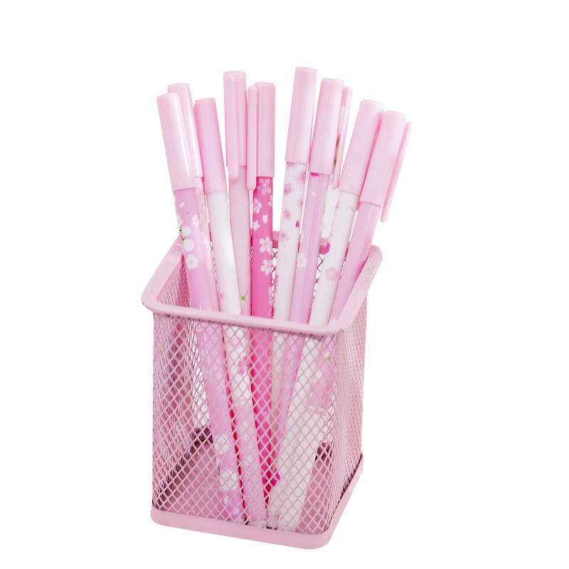 12Pcs/lot Set gel olovki Cherry Blossoms Pen Printers Kawaii školski alati za pisanje Plastične gel olovke za školski uredski pribor