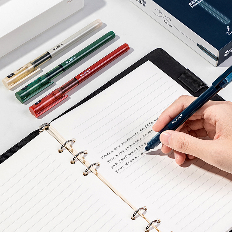 4vnt Morandi rutulinių rašiklių rinkinys 0,5 mm rutulinis 1100 m patvarus rašomas juodos spalvos gelio rašalo rašikliai Kanceliarinės prekės Biuro mokykla A6263