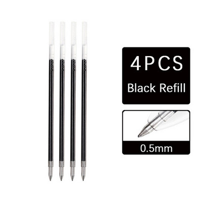 4 viename Daugiaspalvis gelio rašalo rašiklis 0,5 mm Juoda Mėlyna Raudona Žalia Užpildai Studentams Spalvingi ženklinimo rašikliai Rašymo įrankiai Kawaii Kanceliarinės prekės