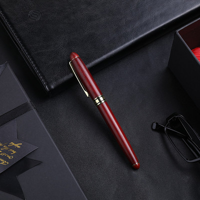 Luksusa retro bambusa sandalkoka lodīšu pildspalva Rotary Type Office Business Signature Pen School Dāvanas Kancelejas piederumi Rakstīšanas piederumi