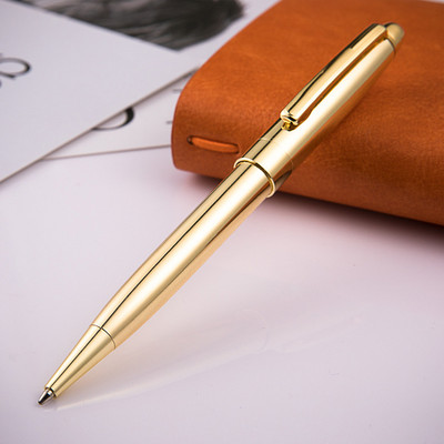 Luksusa metāla rullīšu pildspalva 1,0 mm melnas tintes tērauda zelta biznesa paraksta pildspalvas skolas biroja rakstīšanas piederumiem