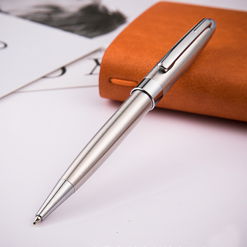 Luksusa metāla rullīšu pildspalva 1,0 mm melnas tintes tērauda zelta biznesa paraksta pildspalvas skolas biroja rakstīšanas piederumiem