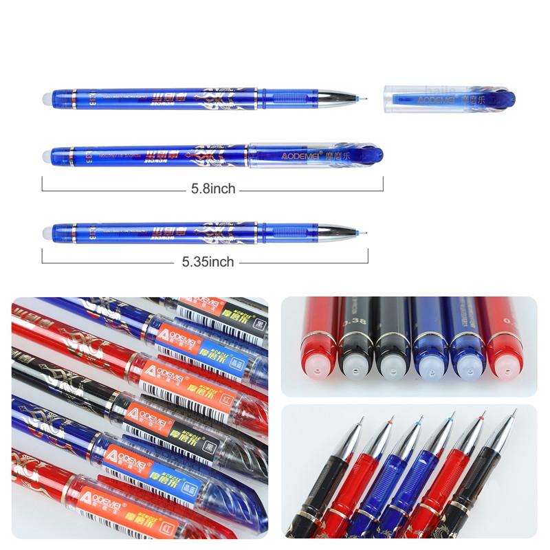 Haile Kawaii Magic Erasable Pens Slatke gel olovke za dopunjavanje Set štapića Pisaći materijal za bilježnicu Školski uredski pribor Gel Ink Pen
