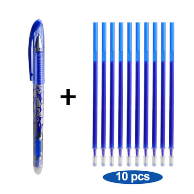 50 vnt./pak. Korėjos ištrinamo gelio rašiklio rašalo, juodos mėlynos blykstės kasetės mokyklinės biuro reikmenys, stacionarios raštinės reikmenys