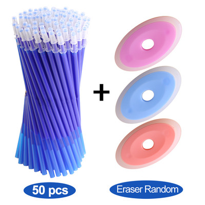 50 vnt./pak. Korėjos ištrinamo gelio rašiklio rašalo, juodos mėlynos blykstės kasetės mokyklinės biuro reikmenys, stacionarios raštinės reikmenys