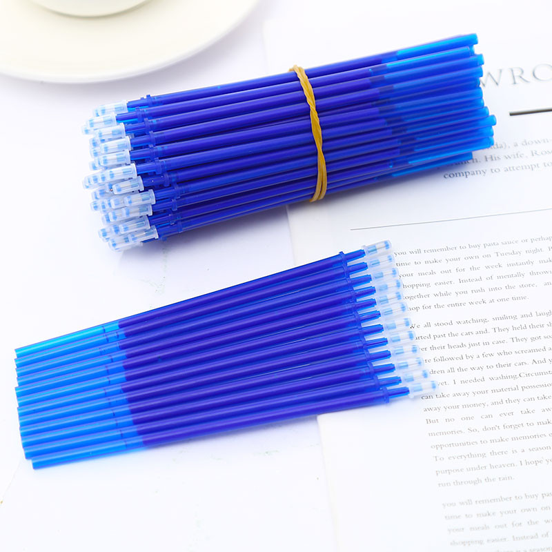 50 vnt./pak. Korėjos ištrinamo gelio rašiklio rašalo, juodos mėlynos blykstės kasetės mokyklinės biuro reikmenys, stacionarios raštinės reikmenys