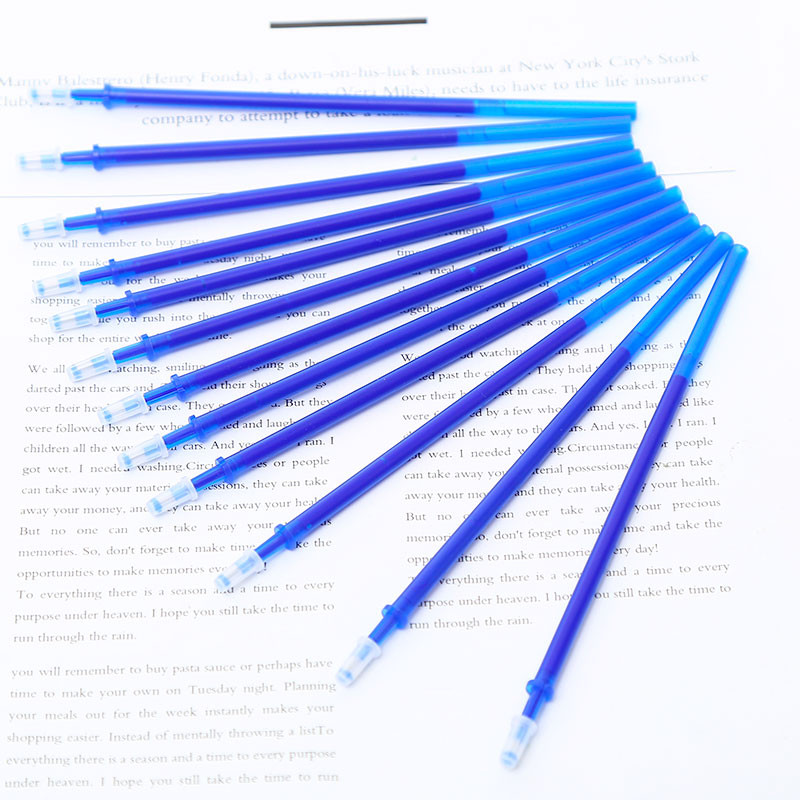 50 vnt./pak. Korėjos ištrinamo gelio rašiklio rašalo, juodos mėlynos blykstės kasetės mokyklinės biuro reikmenys, stacionarios raštinės reikmenys