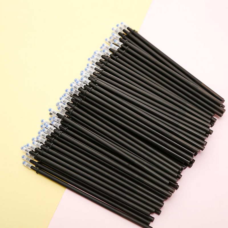 50 vnt./pak. Korėjos ištrinamo gelio rašiklio rašalo, juodos mėlynos blykstės kasetės mokyklinės biuro reikmenys, stacionarios raštinės reikmenys